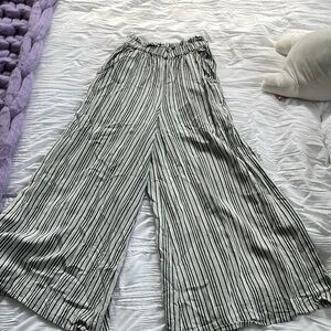 Striped gray and white pants